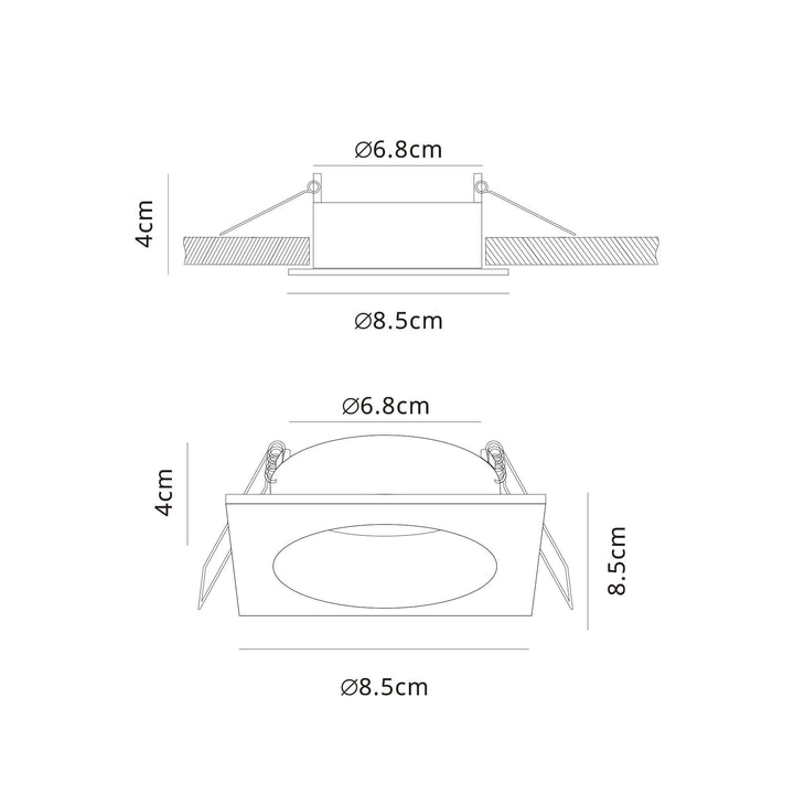 Mantra M8657 Tavira Outdoor Recessed Spotlight 8.5cm Square Black