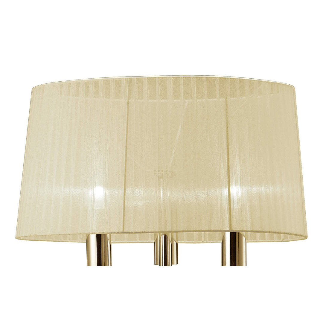 Mantra M3869FG Tiffany Floor Lamp French Gold With Cream Shade & Clear Crystal
