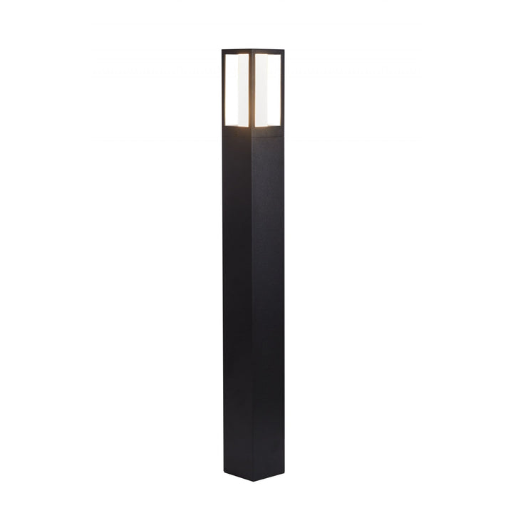 Searchlight 91251-730 Avenue Outdoor Post Black Metal Matt White Polycarbonate