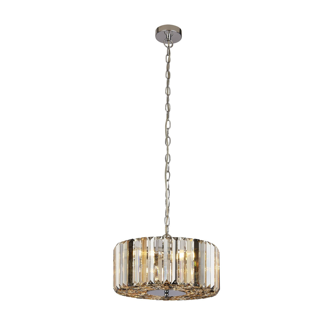 Searchlight 82101-3CC Chapeau 3 Light Pendant/SemiFlush Chrome Mixed Glass