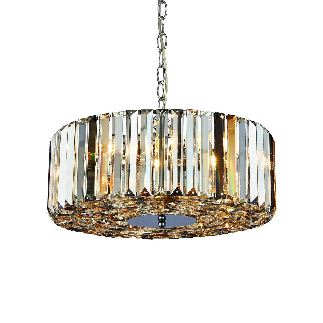Searchlight 82101-5CC Chapeau 5 Light Pendant/SemiFlush Chrome Mixed Glass