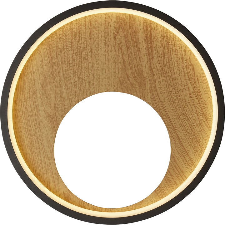 Searchlight 36303-1BK Curio LED Wall Light Black Metal Wood