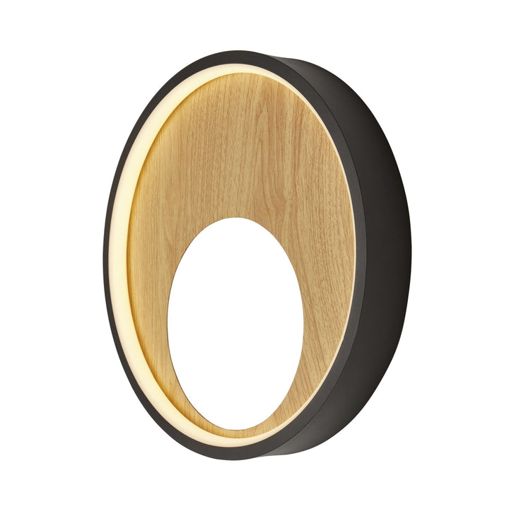 Searchlight 36303-1BK Curio LED Wall Light Black Metal Wood