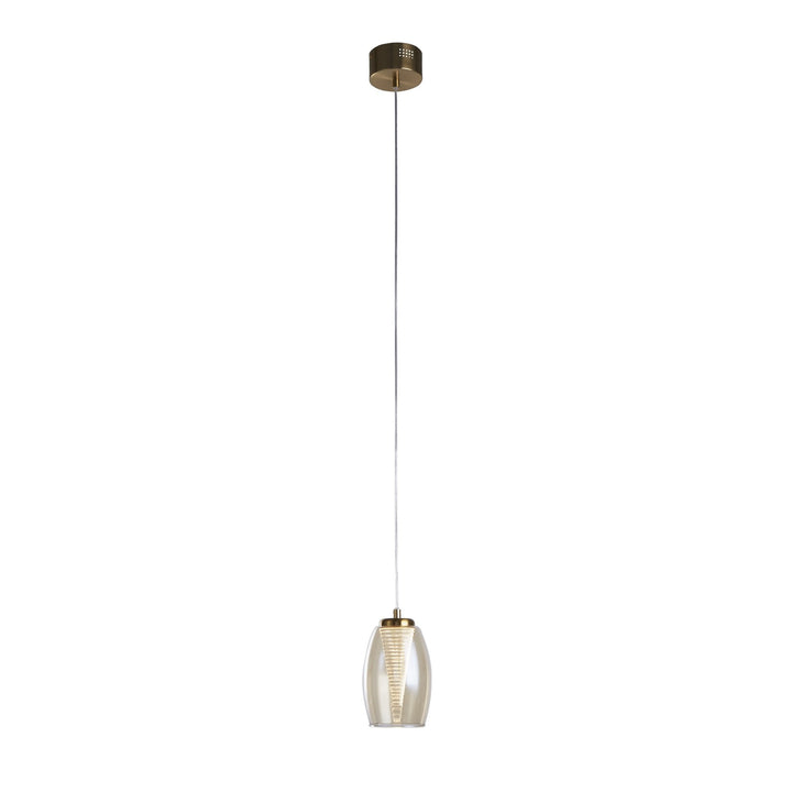 Searchlight 97291-1CP Cyclone LED Pendant Bronze Metal Champagne Glass