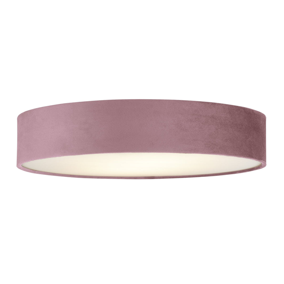 Searchlight 23298-3PI Drum 3 Light Flush Ceiling Light Pink Velvet