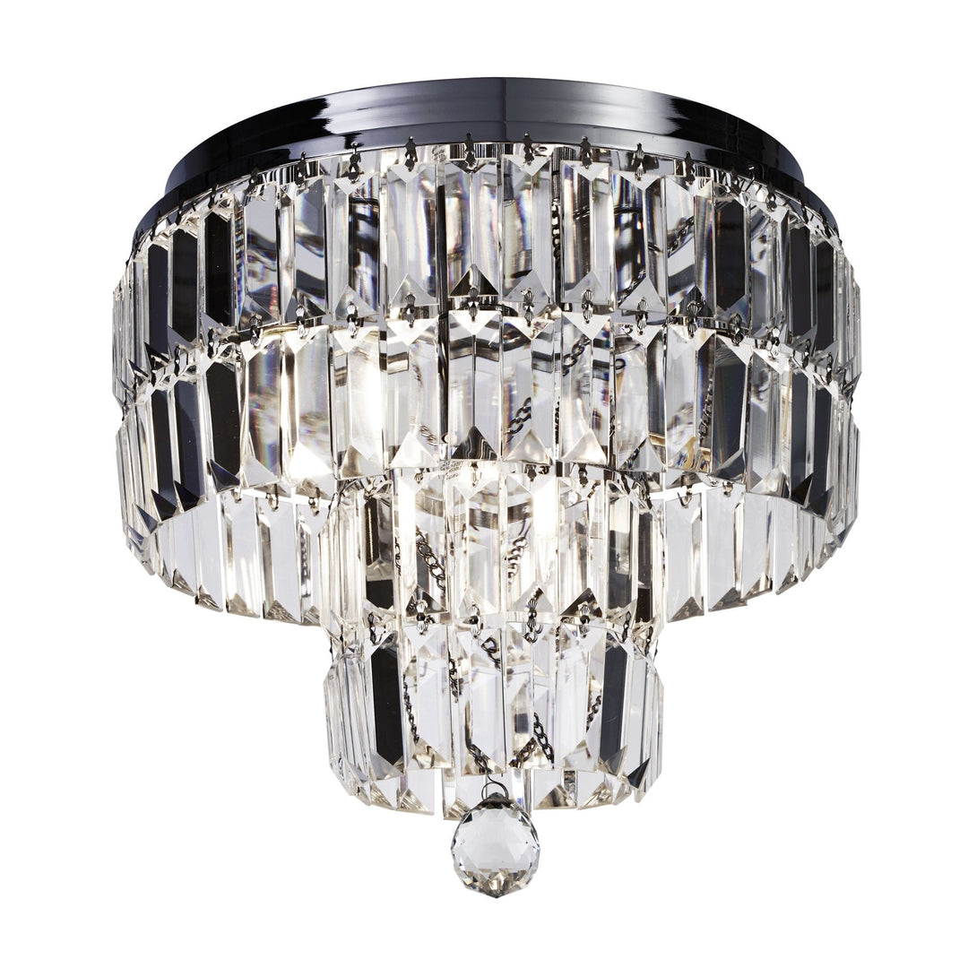 Searchlight 61321-4CC Empire Bathroom 4 Light Flush Chrome Metal Clear Crystal