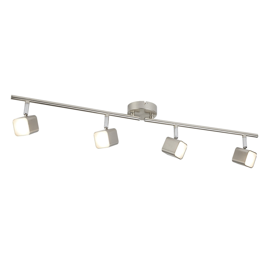 Searchlight 4234SS-ND Quad 4 Light LED Square Head Split Bar Spotlight Satin Silver