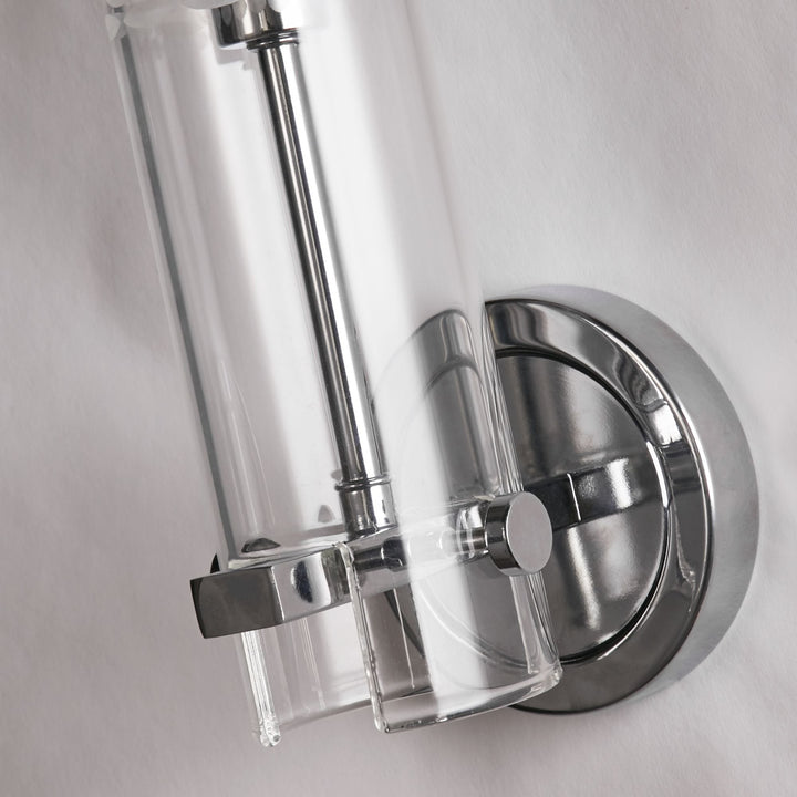 Searchlight 27981CC Scope Bathroom Wall Light Chrome Metal Clear Etched Glass