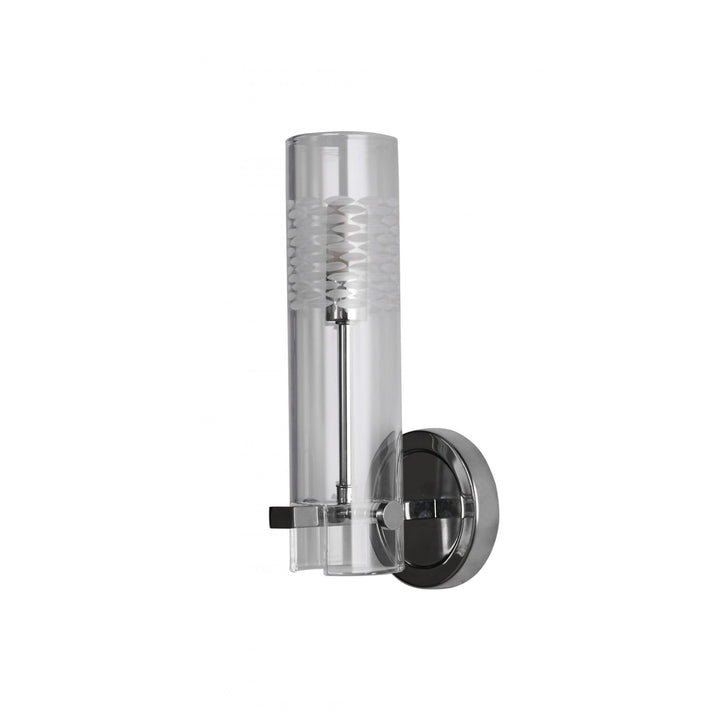 Searchlight 27981CC Scope Bathroom Wall Light Chrome Metal Clear Etched Glass