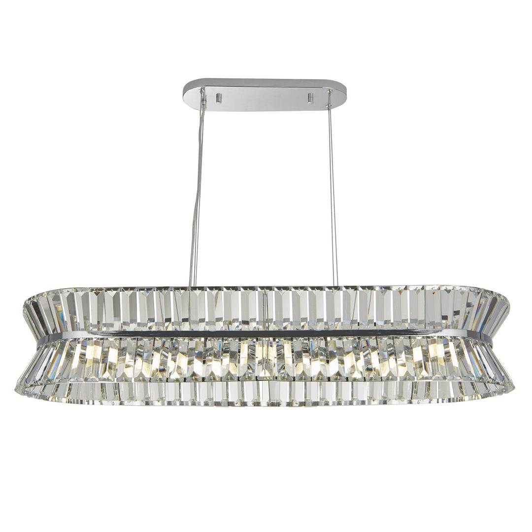 Searchlight 59410-10CC Uptown 10 Light Oval Pendant Chrome Metal Clear Crystal