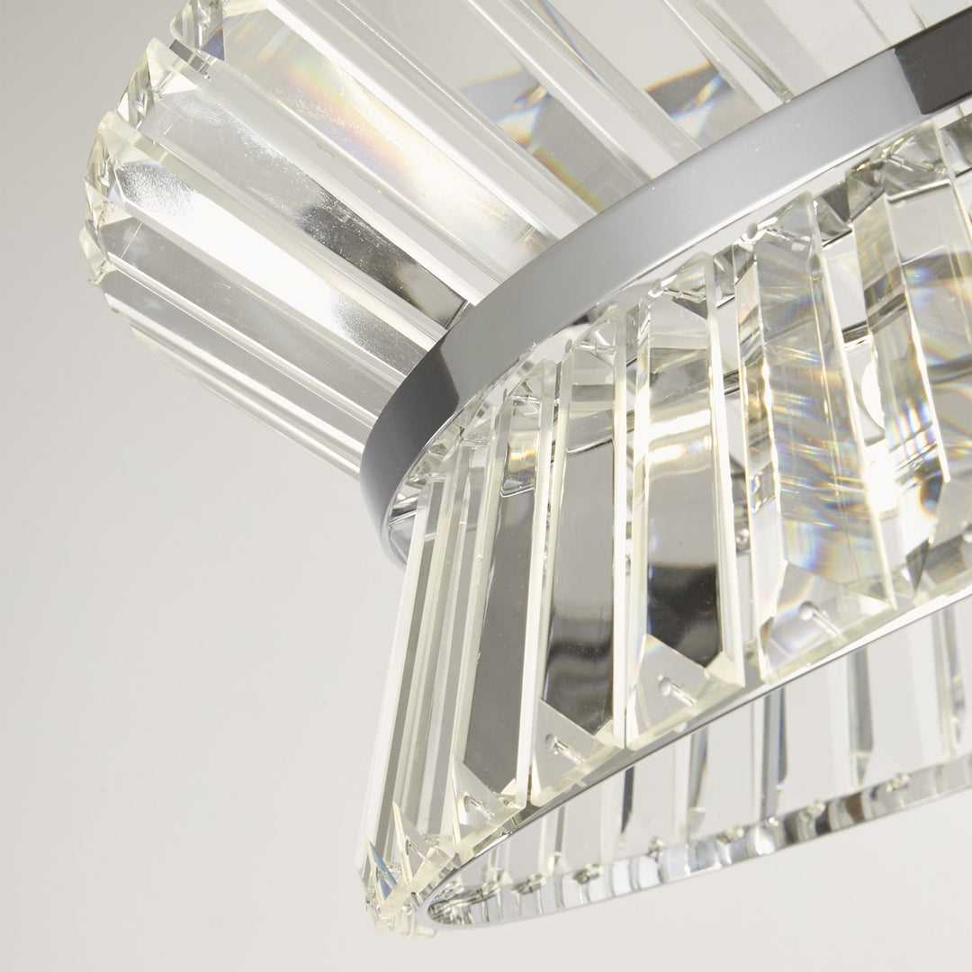 Searchlight 59410-7CC Uptown 7 Light Pendant/SemiFlush Chrome Metal Clear Crystal
