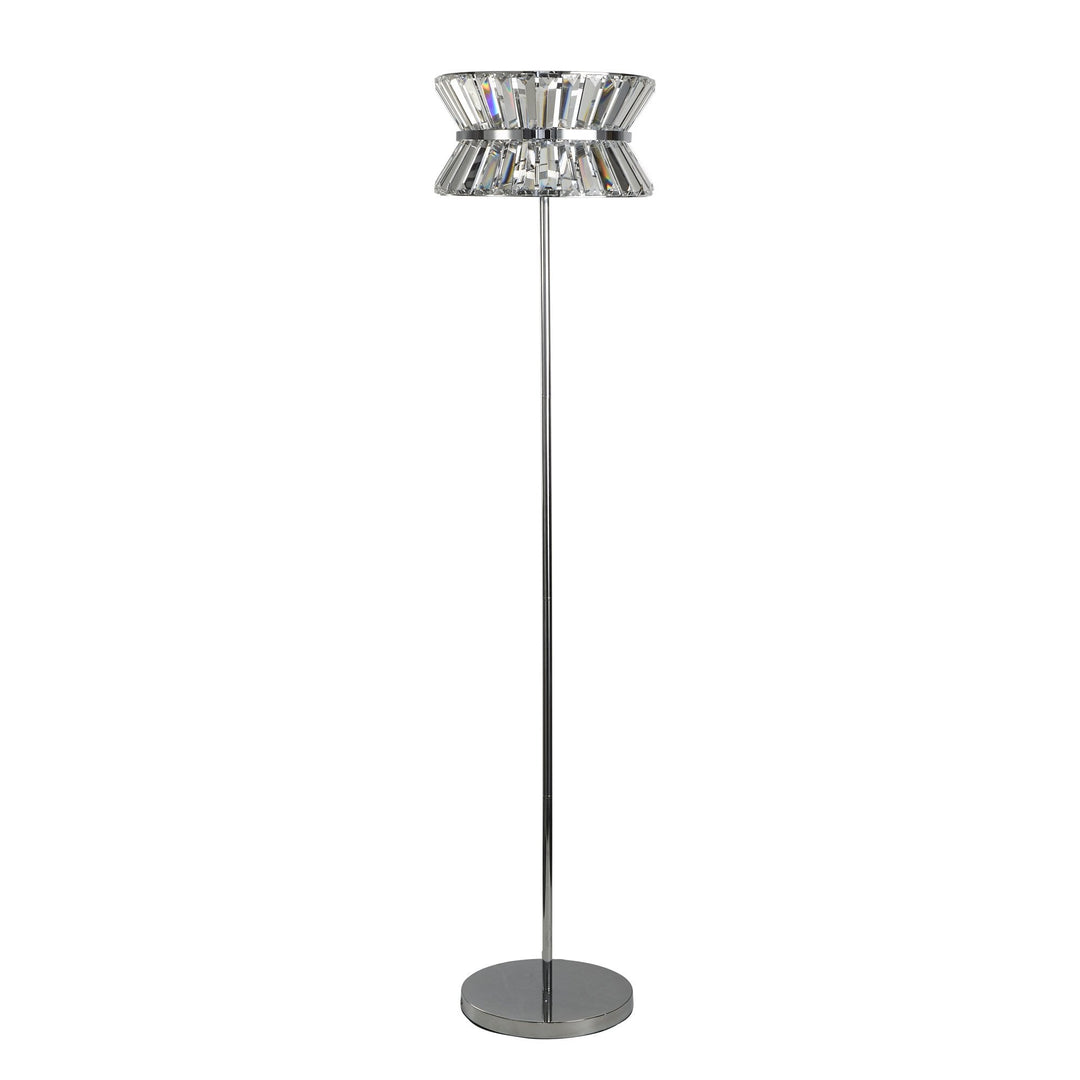 Searchlight 59411-3CC Uptown 3 Light Floor Lamp Chrome Metal Clear Crystal