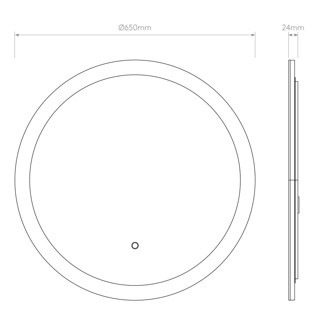 Astro 1486001 Ascot Bathroom LED 650 Round Mirror