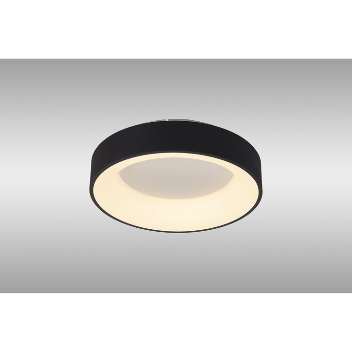 Mantra M8582 Niseko II Ring LED Flush Ceiling Light 38cm Remote Control Black