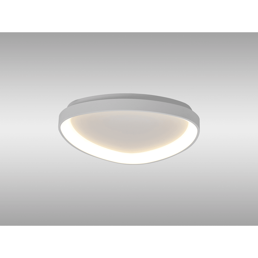 Mantra M8629 Niseko II Triangular LED Flush Ceiling Light 42cm Remote Control White
