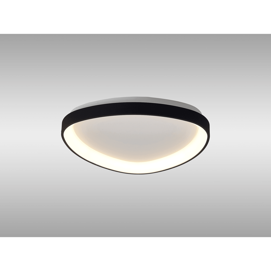 Mantra M8630 Niseko II Triangular LED Flush Ceiling Light 42cm Remote Control Black