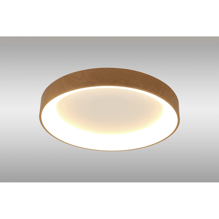 Mantra M8587 Niseko II Ring LED Flush Ceiling Light 50cm Remote Control Wood