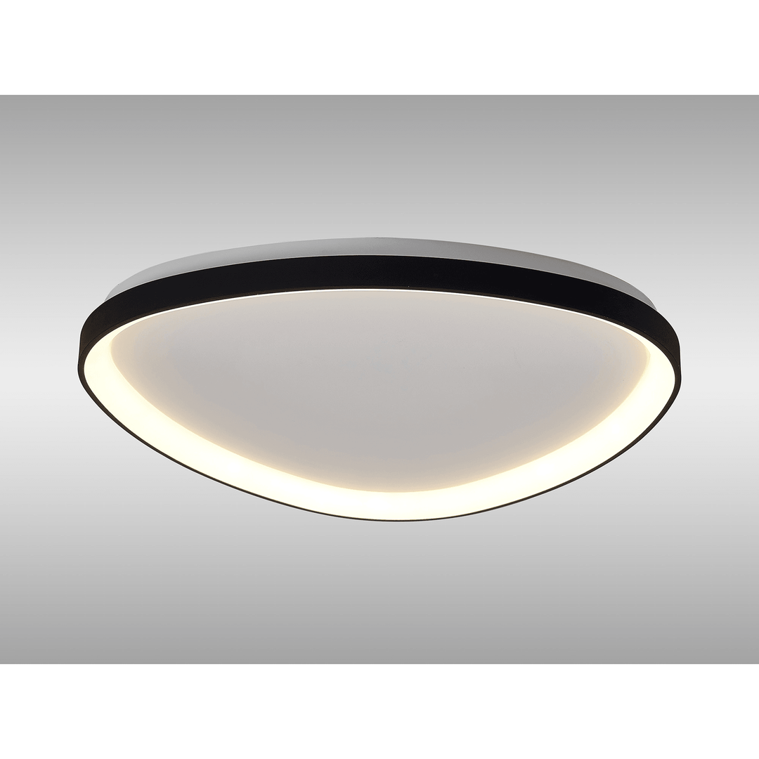 Mantra M8634 Niseko II Triangular LED Flush Ceiling Light 61cm Remote Control Black