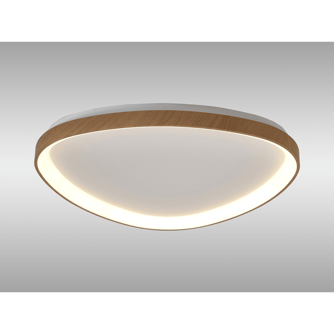 Mantra M8636 Niseko II Triangular LED Flush Ceiling Light 61cm Remote Control Wood