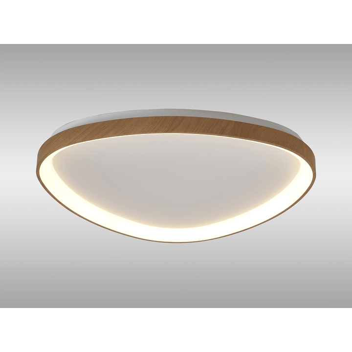 Mantra M8636 Niseko II Triangular LED Flush Ceiling Light 61cm Remote Control Wood