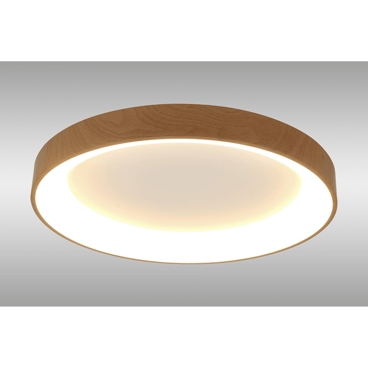 Mantra M8586 Niseko II Ring LED Flush Ceiling Light 65cm Remote Control Wood