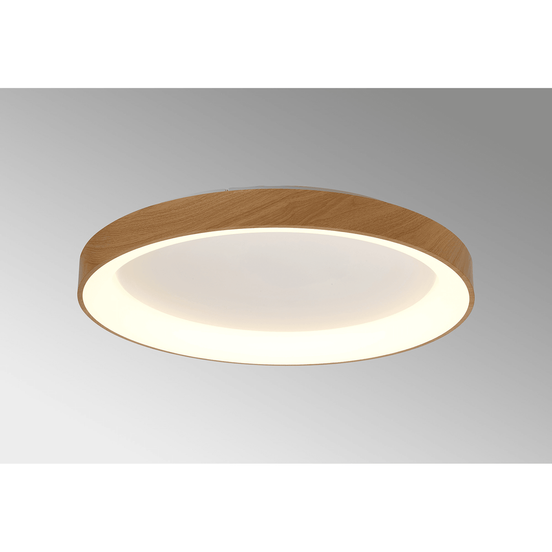 Mantra M8644 Niseko II Ring LED Flush Ceiling Light 78cm Remote Control Wood