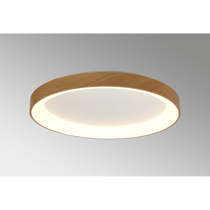 Mantra M8644 Niseko II Ring LED Flush Ceiling Light 78cm Remote Control Wood