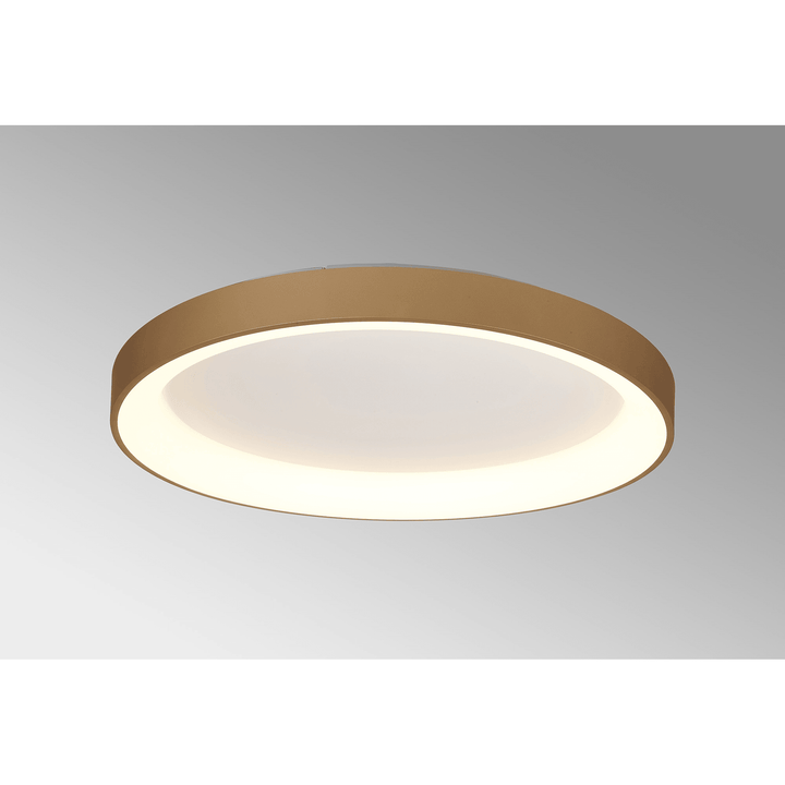 Mantra M8642 Niseko II Ring LED Flush Ceiling Light 78cm Remote Control Gold