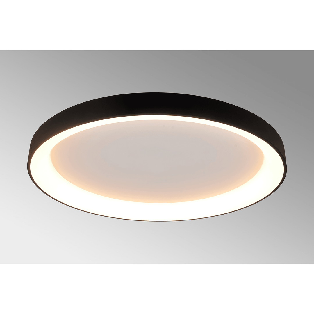 Mantra M8639 Niseko II Ring LED Flush Ceiling Light 90cm Remote Control Black