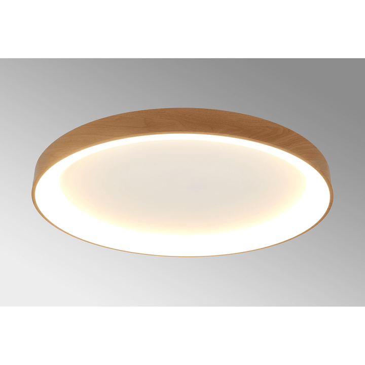 Mantra M8643 Niseko II Ring LED Flush Ceiling Light 90cm Remote Control Wood
