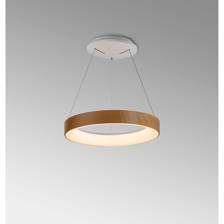 Mantra M8628 Niseko II Ring LED Pendant 38cm Remote Control Wood