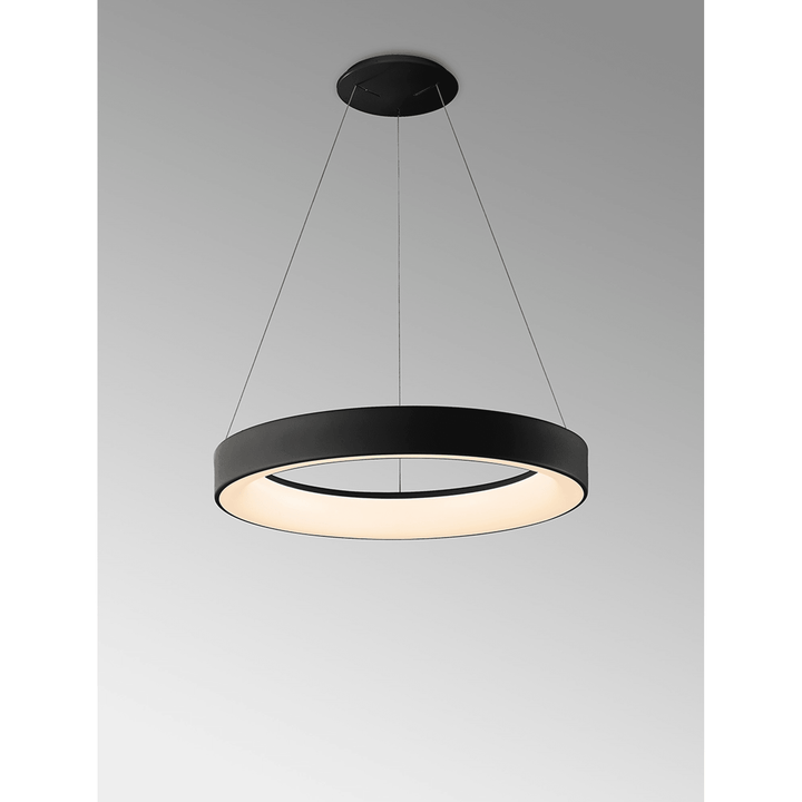 Mantra M8572 Niseko II Ring LED Pendant 50cm Remote Control Black