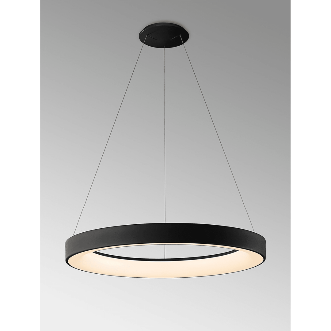 Mantra M8571 Niseko II Ring LED Pendant 65cm Remote Control Black