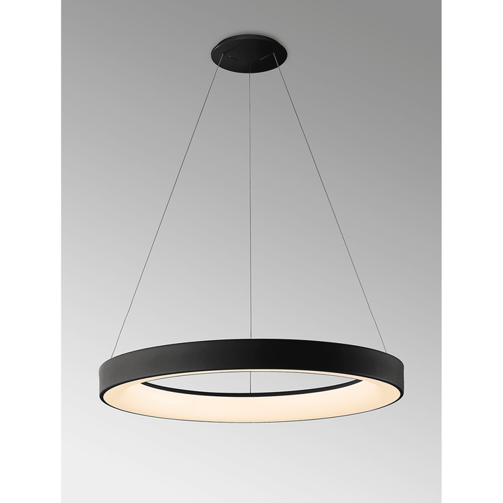 Mantra M8571 Niseko II Ring LED Pendant 65cm Remote Control Black