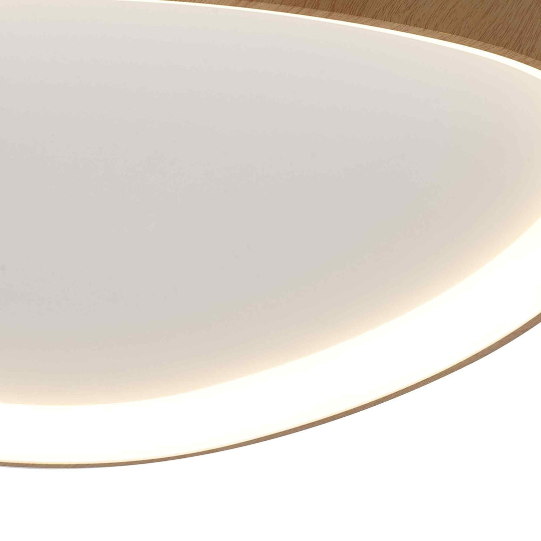 Mantra M8632 Niseko II Triangular LED Flush Ceiling Light 42cm Remote Control Wood