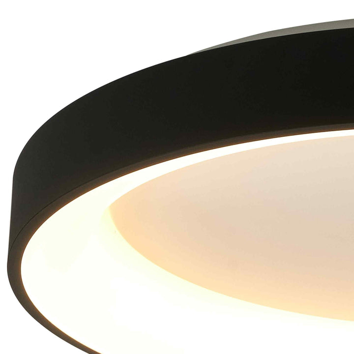 Mantra M8581 Niseko II Ring LED Flush Ceiling Light 50cm Remote Control Black