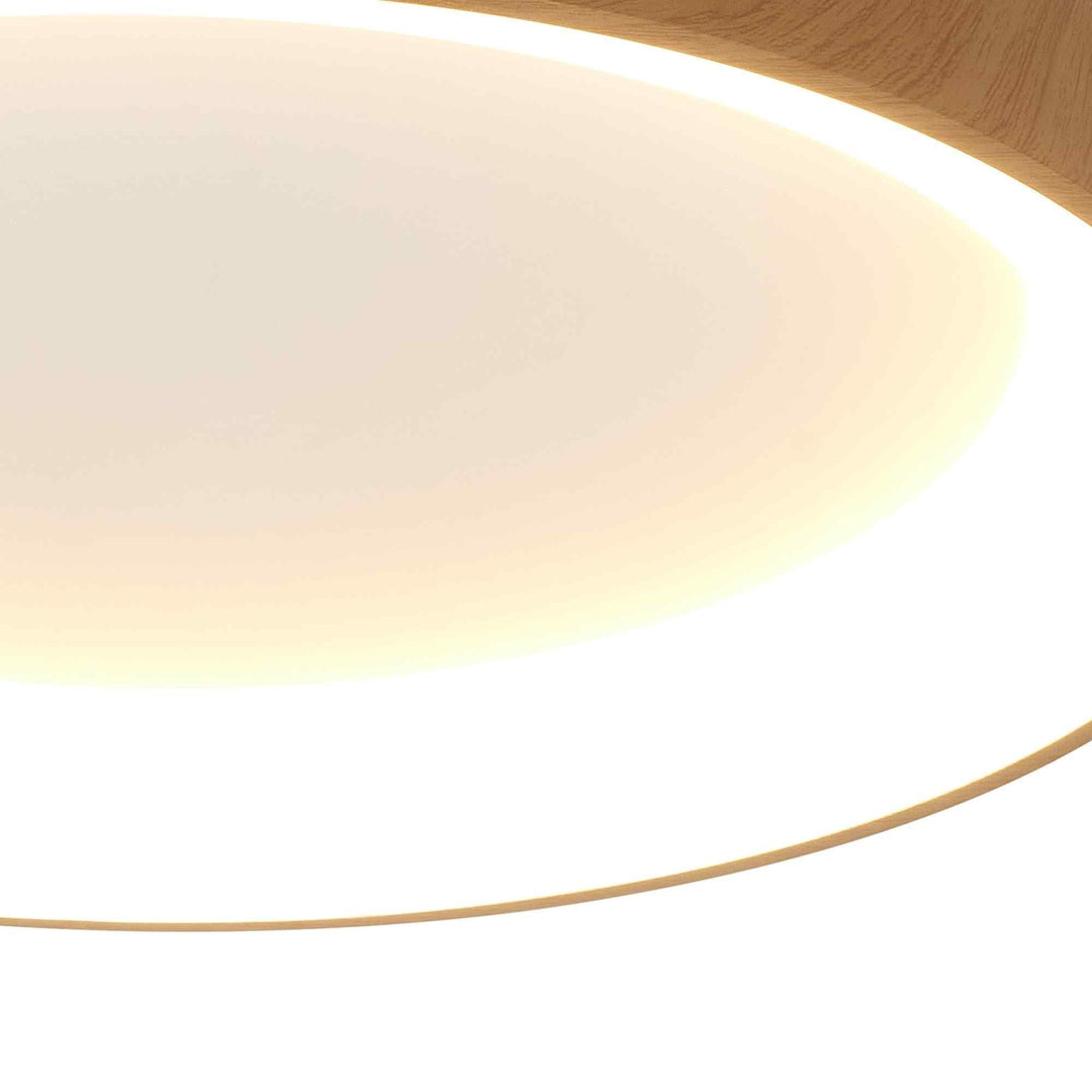 Mantra M8587 Niseko II Ring LED Flush Ceiling Light 50cm Remote Control Wood