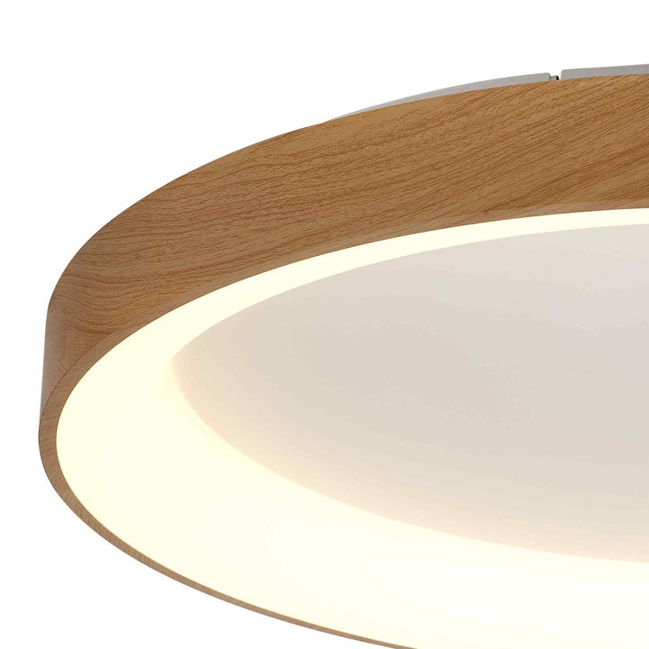 Mantra M8644 Niseko II Ring LED Flush Ceiling Light 78cm Remote Control Wood