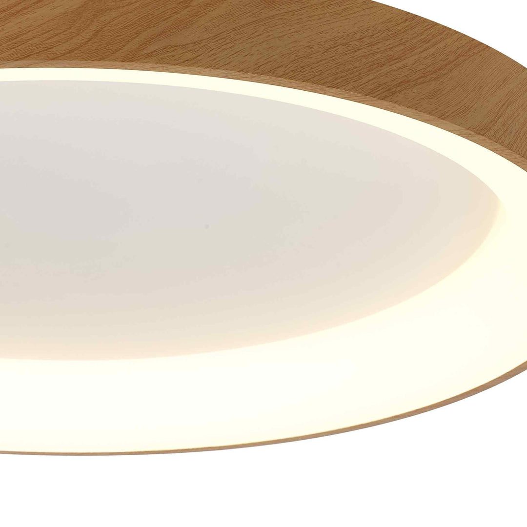 Mantra M8644 Niseko II Ring LED Flush Ceiling Light 78cm Remote Control Wood