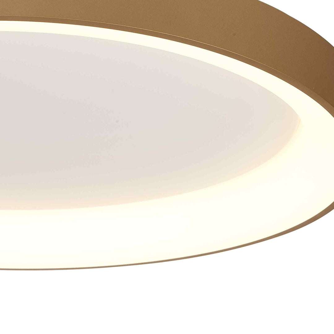 Mantra M8642 Niseko II Ring LED Flush Ceiling Light 78cm Remote Control Gold