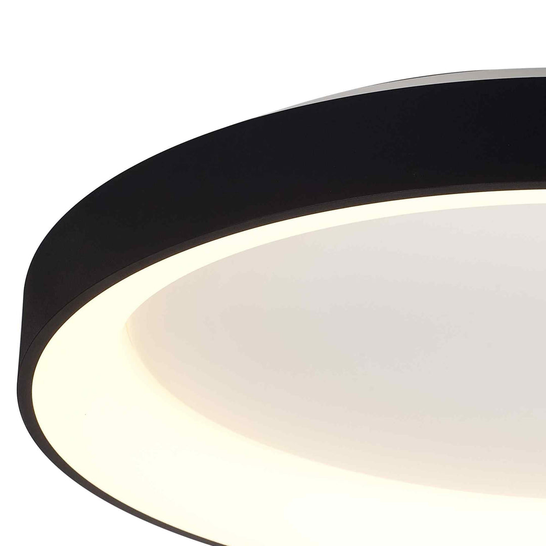 Mantra M8640 Niseko II Ring LED Flush Ceiling Light 78cm Remote Control Black