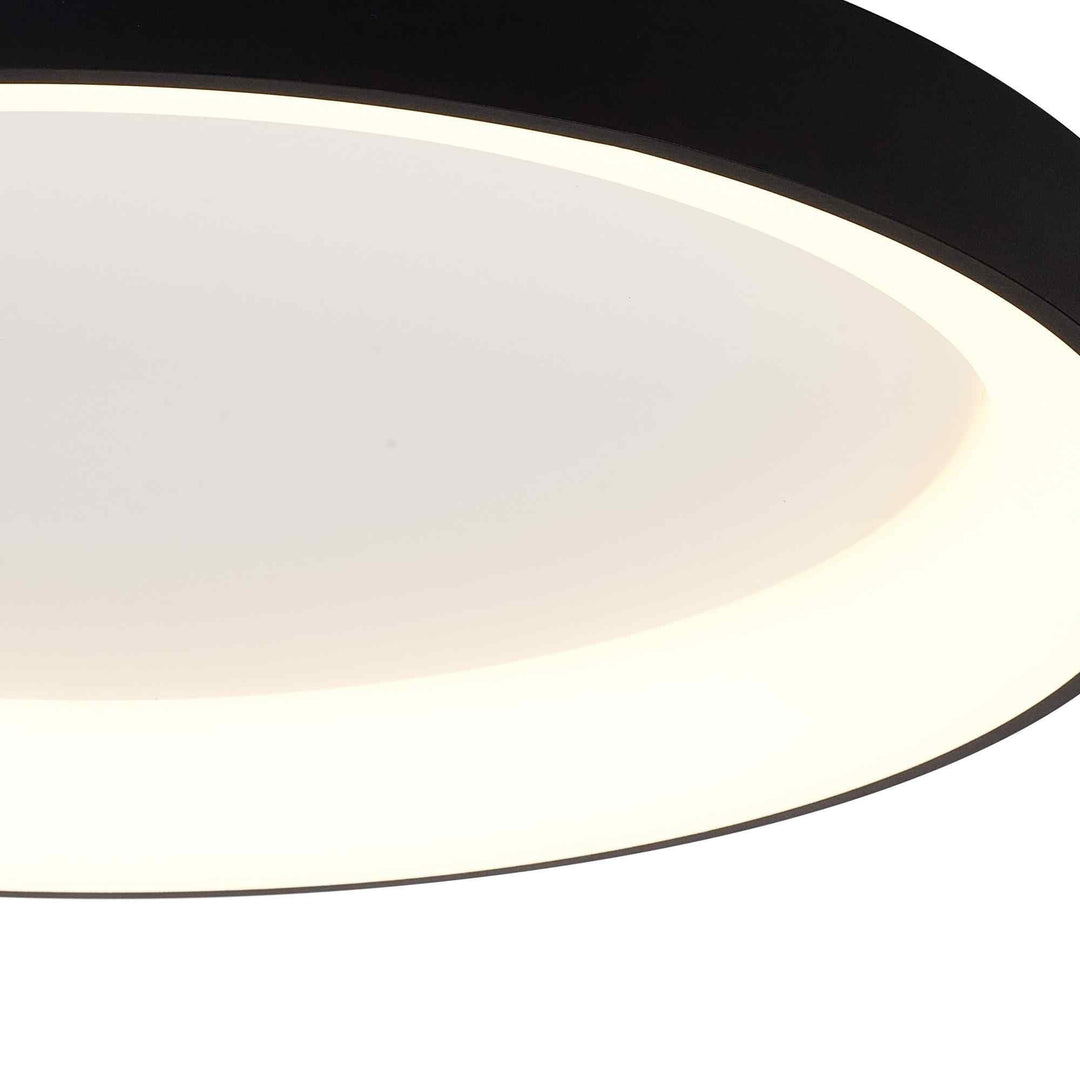 Mantra M8640 Niseko II Ring LED Flush Ceiling Light 78cm Remote Control Black