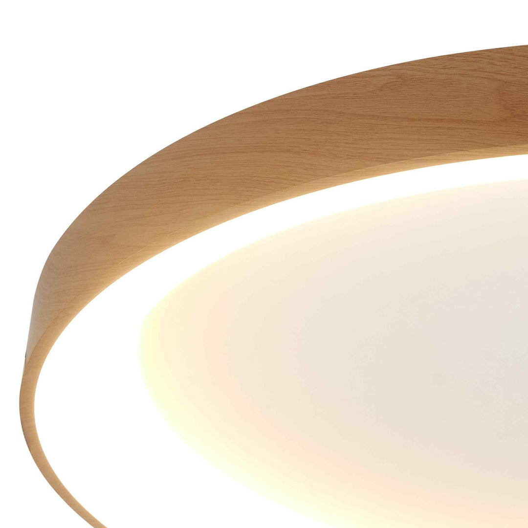 Mantra M8643 Niseko II Ring LED Flush Ceiling Light 90cm Remote Control Wood