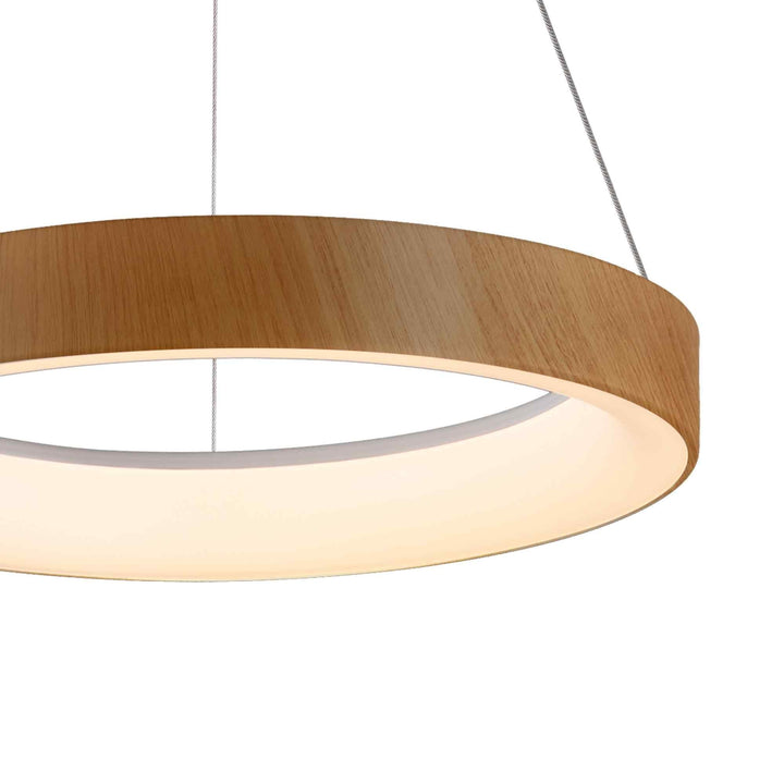 Mantra M8628 Niseko II Ring LED Pendant 38cm Remote Control Wood
