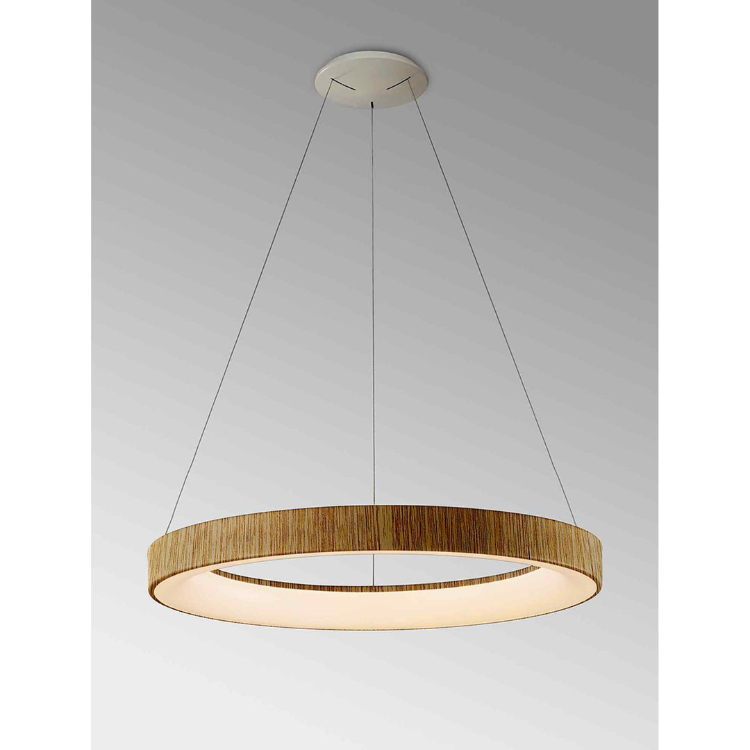 Mantra M8575 Niseko II Ring LED Pendant 65cm Remote Control Wood