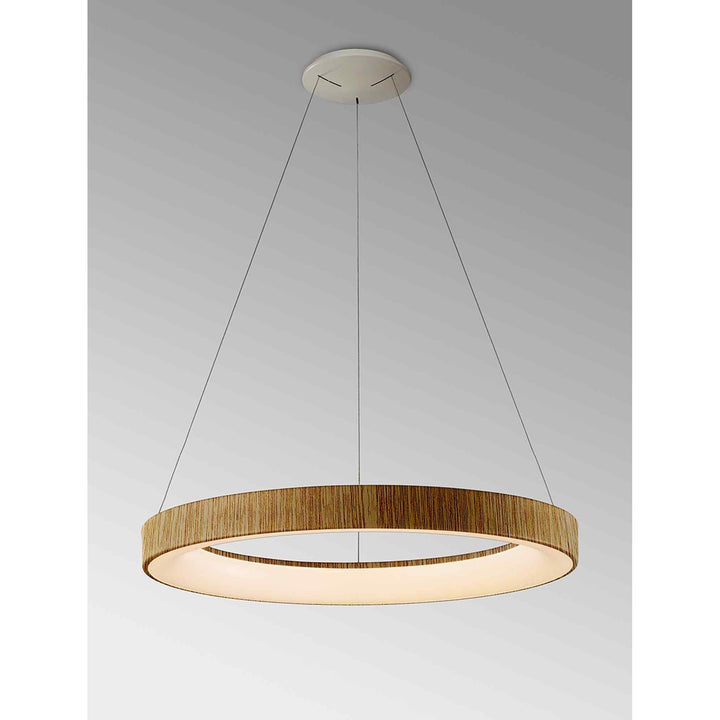 Mantra M8575 Niseko II Ring LED Pendant 65cm Remote Control Wood