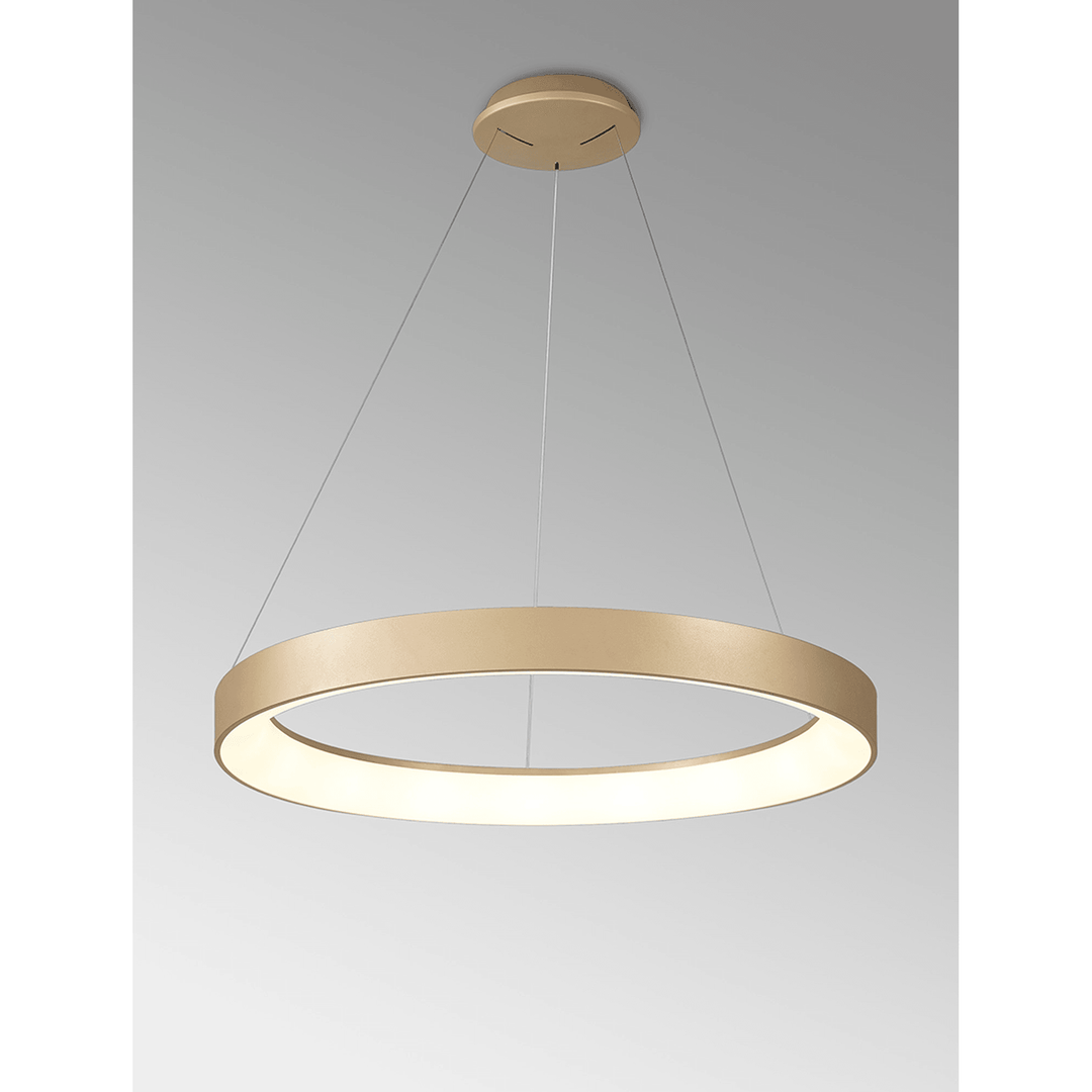 Mantra M8573 Niseko II Ring LED Pendant 65cm Remote Control Gold
