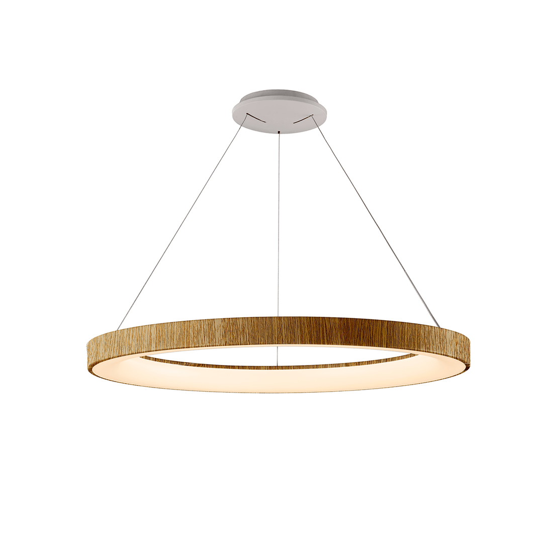 Mantra M8648 Niseko II Ring LED Pendant 90cm Remote Control Wood