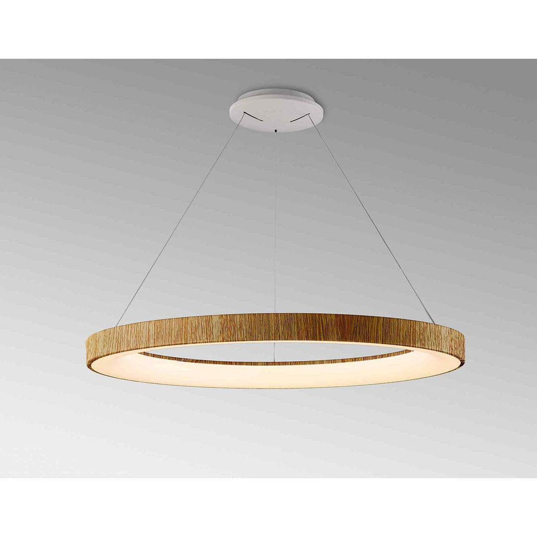 Mantra M8648 Niseko II Ring LED Pendant 90cm Remote Control Wood