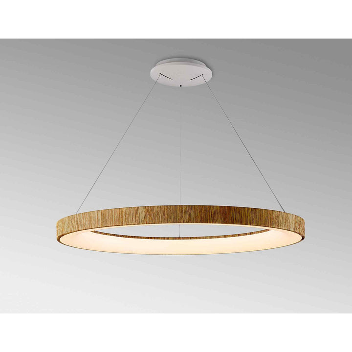 Mantra M8648 Niseko II Ring LED Pendant 90cm Remote Control Wood